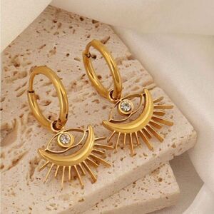 Evil eye hoop earrings N668